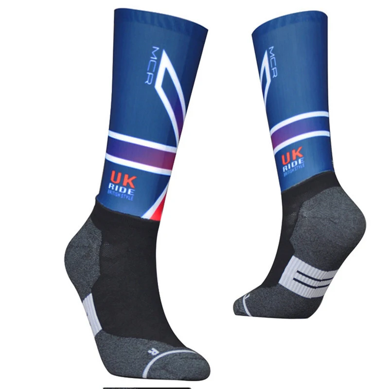 Chaussettes de compression coordonnantes pour hommes et femmes, chaussettes de vélo professionnelles, sports de rue, course, cyclisme, 08