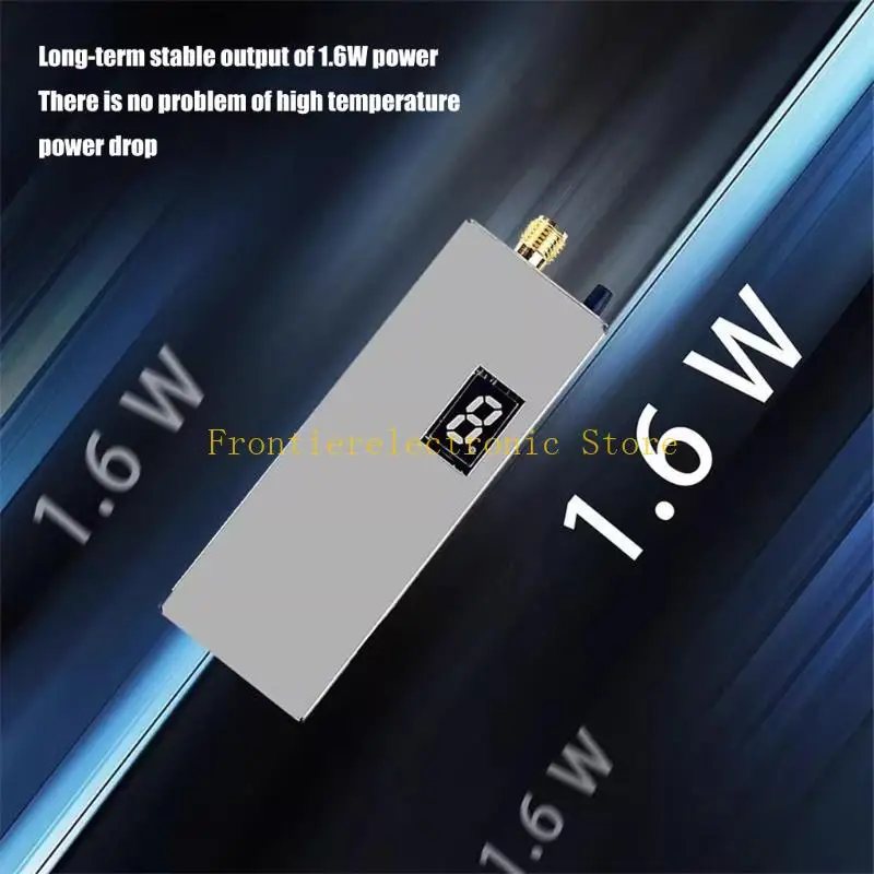 G8db 1 conjunto 1.2ghz 1.6w placa transmissora vídeo para fotografia voo gabinete metal 8ch interfaces sma 8 canais