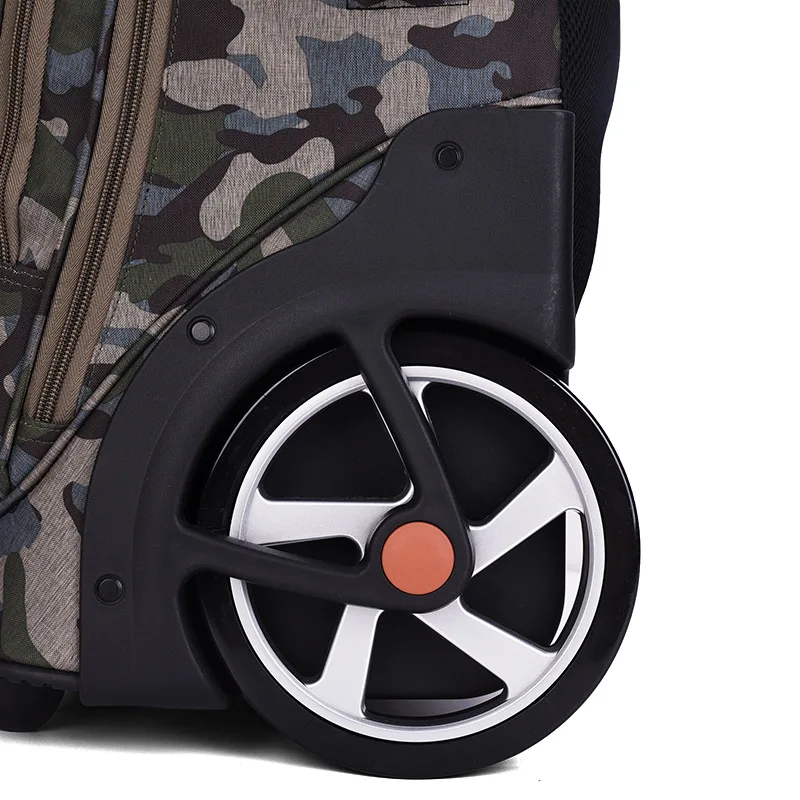 New camo big wheel backpack pull rod case Travel case waterproof usb smart charging luggage luxury bag