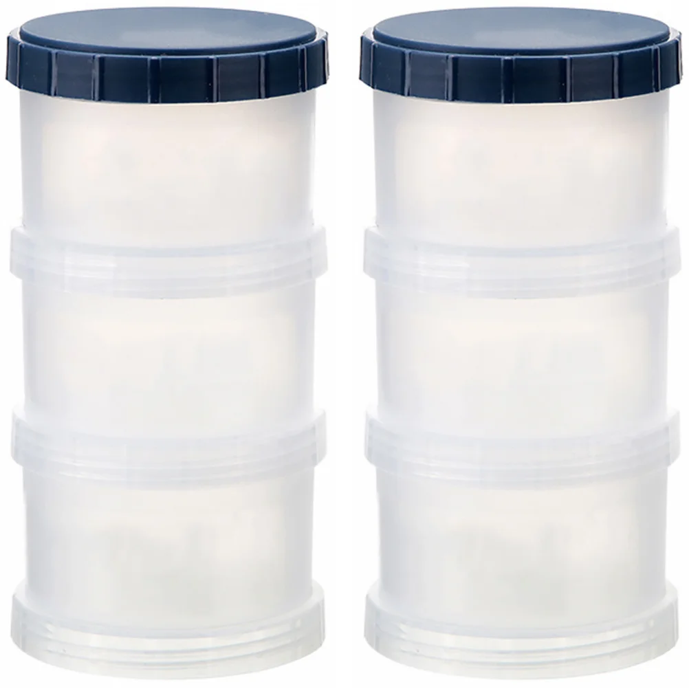 

2Sets Baby Milk Powder Box 3 Layers Portable Storage Box Airtight Formula Dispenser Baby Food Snack Case Milk Powder Dispenser