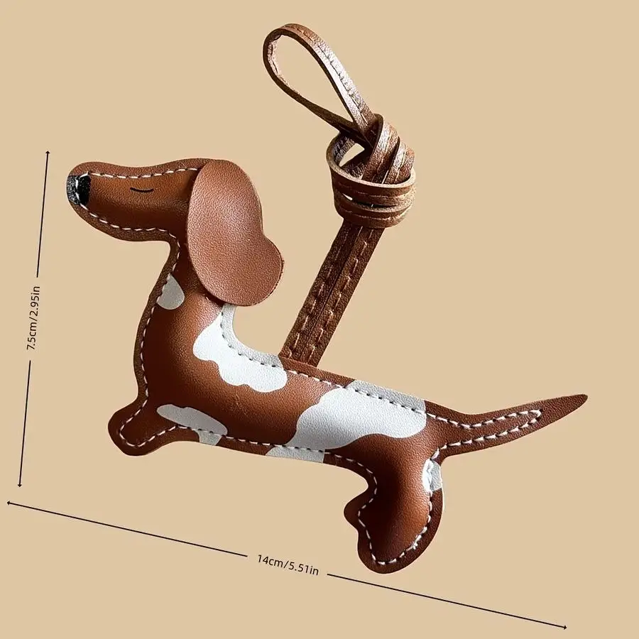 1/5/10/20/50/100pcs Handcrafted Dachshund keychain - Cute little Dachshund-shaped keychain with a small dog charm, suitable for
