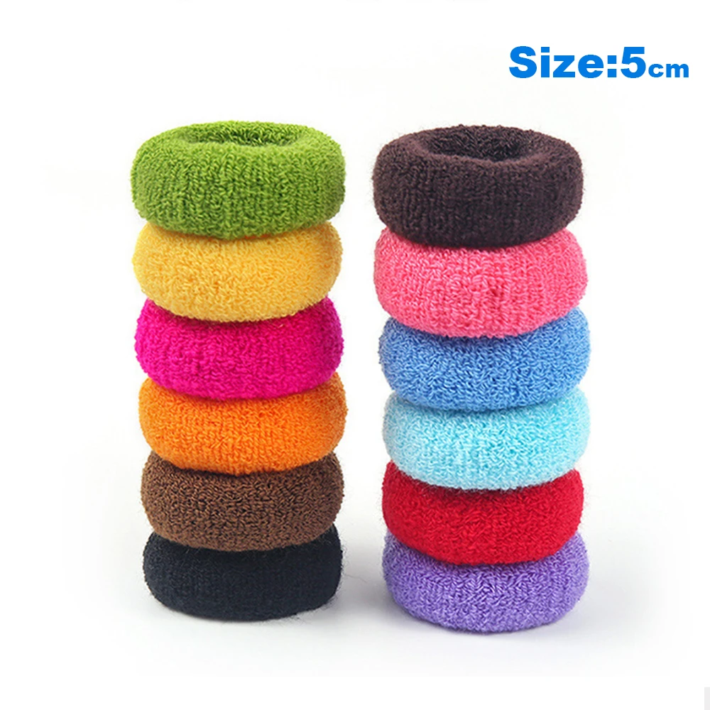 12pcs/set Candy Towel Elastics Hair Ties Thick Hair Headband Knit Scrunchies Hair Rope Sport Hair Accessories for Women