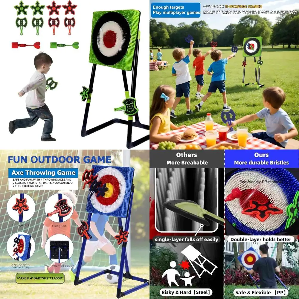 

Portable 2-in-1 Axe & Dart Game Set for Outdoor Fun with 4 Axes and 6 Darts - Perfect for Family Gatherings and Adults