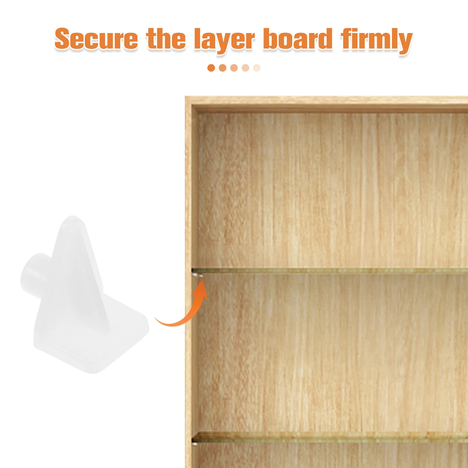 100 قطعة أوتاد دعم الرف القابلة للتعديل، خزائن الأثاث الآمنة، تصميم الأظافر الناعمة، مشابك خزانة بيضاء للأرفف #6