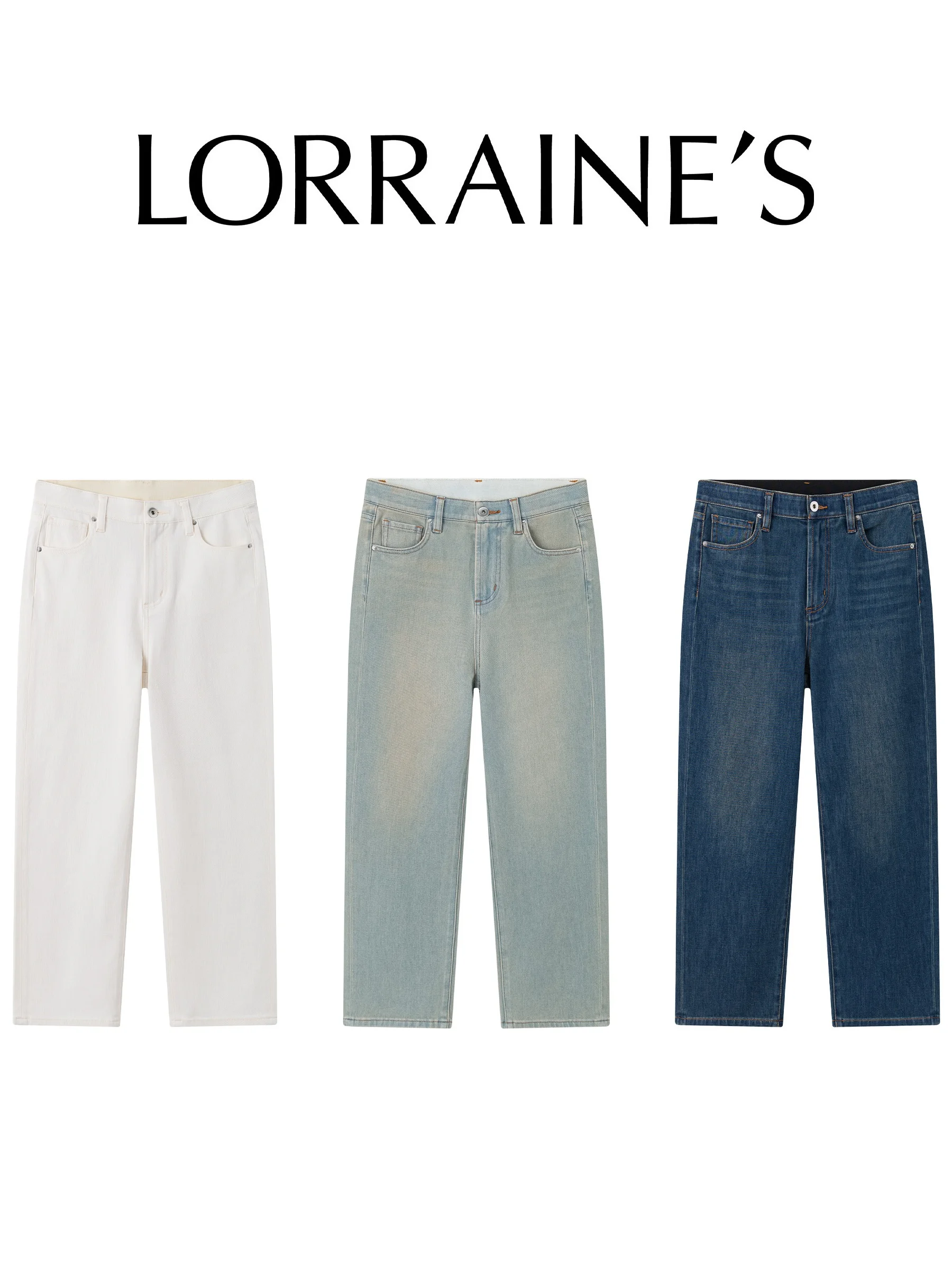 

LORRAINES High Waist Stretchy Washed Denim Casual Pants Spring New Style Slim Fit Cotton Polyester Spandex Blend Ladies Jeans