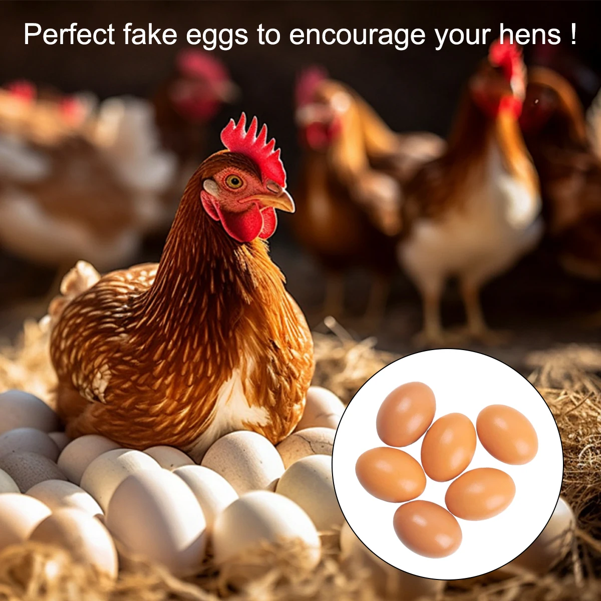 

6Pcs Wooden Fake Eggs For Kids' Pretend Play Wooden Eggs With Agricultural Tools Help Hens Lay Eggs In Playful Farm Scenarios