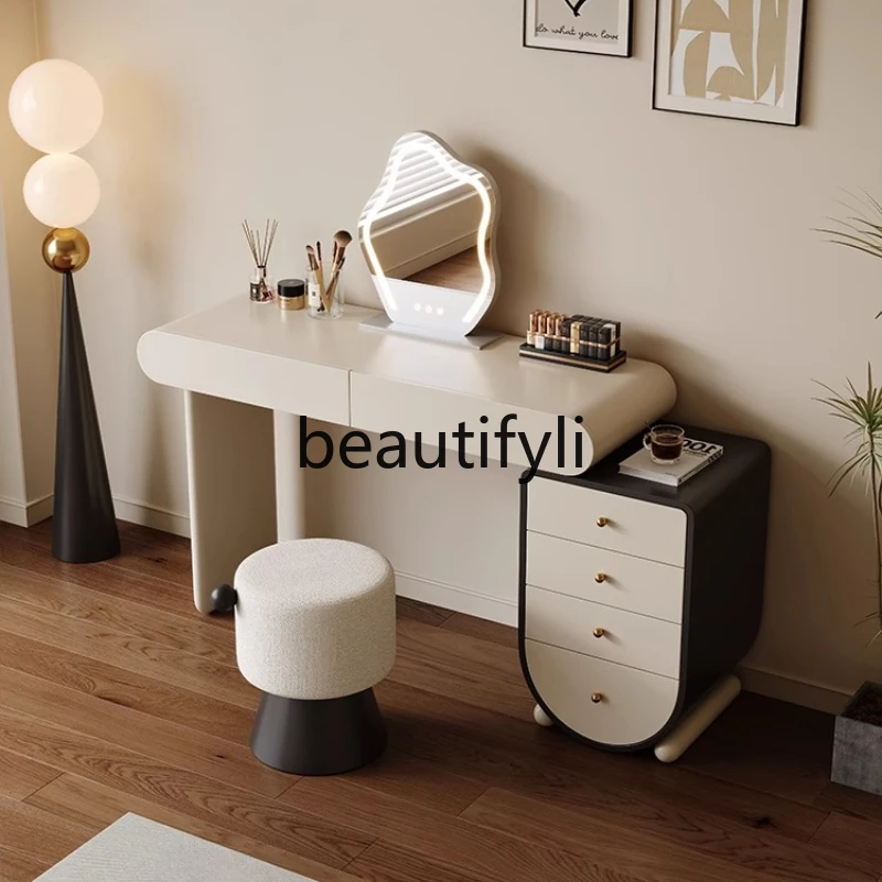 

French cream style dresser chest integrated bedroom modern simple light luxury retractable makeup table