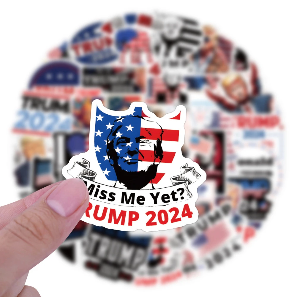 10/30/50/120pcs Funny Trump 2024 Stickers Stickers Cool Graffiti Sticker Phone Laptop Notebook Cartoon Waterproof DIY Decals Toy