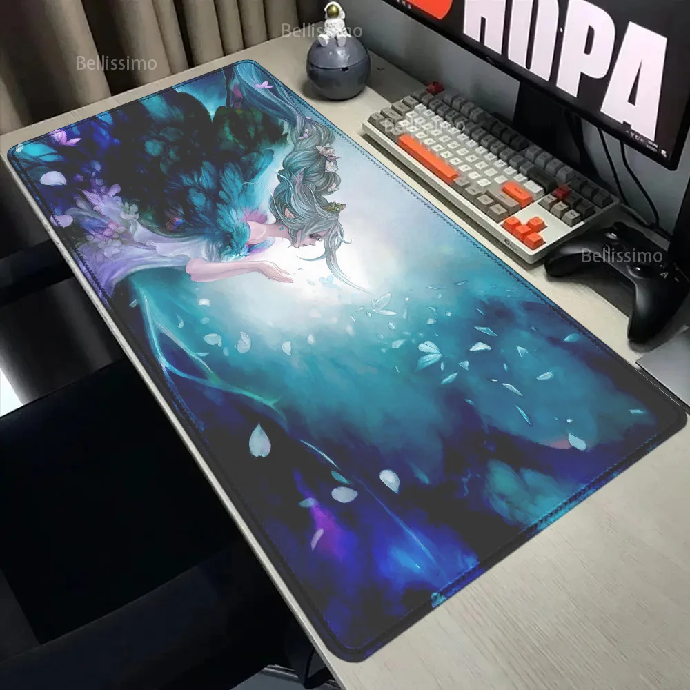 PCGame Final Fantasy XIV XXL Keyboard PC Rubber Mice Mat Anime Table Mat HD Print Game Lock Edge Mousepad Desktop Decorative Mat