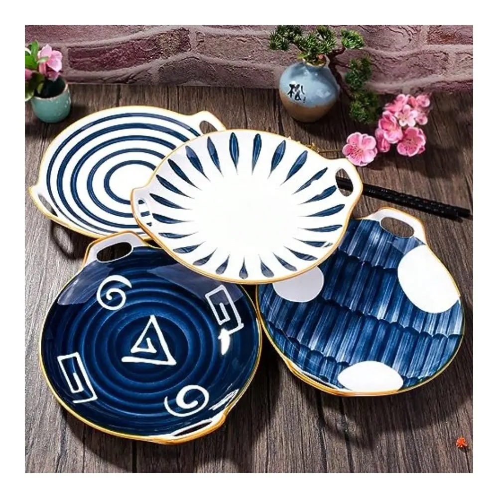 

Dert Plates With Handle Serving Plate Set Of 2 For Steak Pasta Pizza Seafood Salad Side Dishes Cakes