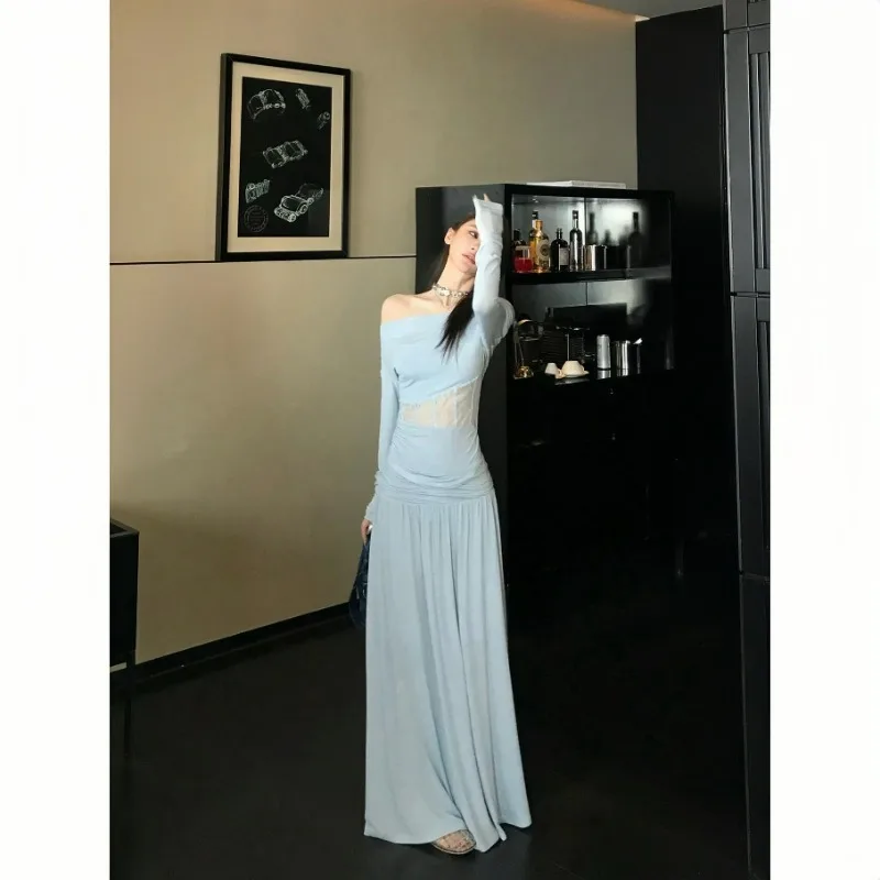 

2025 New Summer Elegant Suit Women High Quality Casual Lace Tops + Midi Skirt 2 Piece Sets Korean Fashion Off Shoulder Clothes