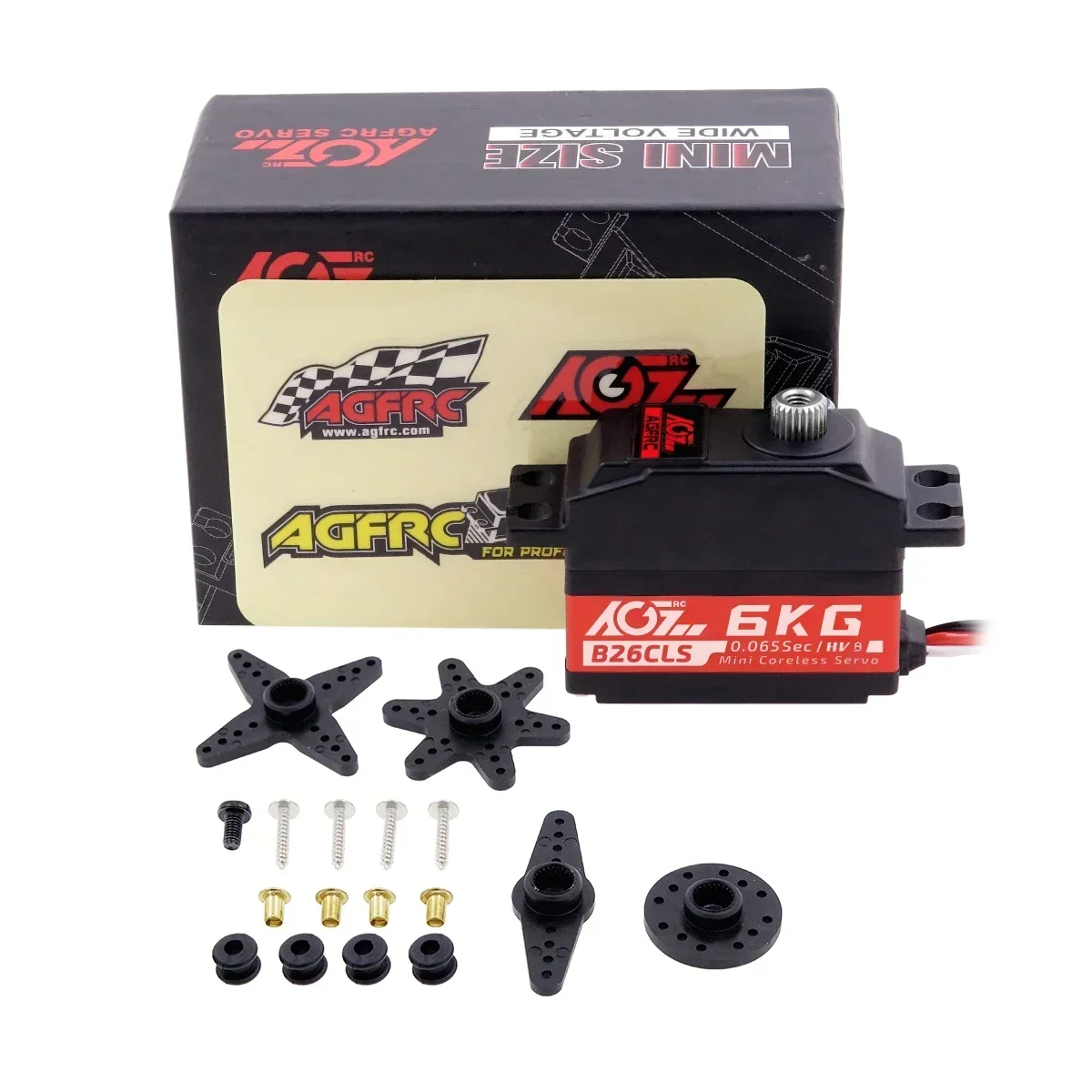 

AGFRC B26CLS High Torque 6.0KG Fast Speed Titanium Gear Mini HV Coreless Digital Servo For 1/12 RC Cars DIY Assembly Upgrading