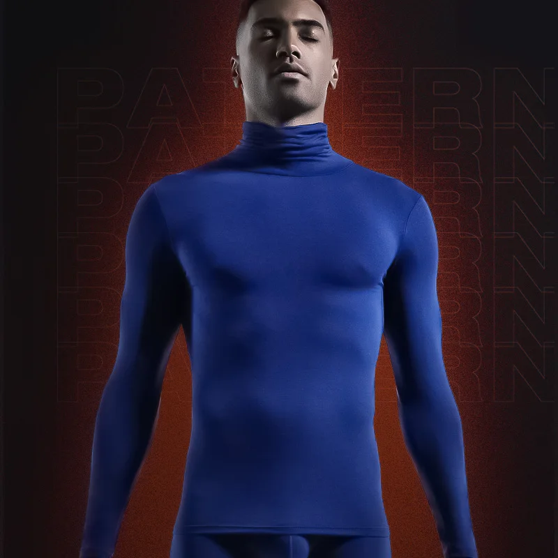Herren-Thermounterwäsche mit Rollkragen, Revers, Herbst, dünn, Modal, Herbst und Winter, langärmeliges Basishemd, einzelnes Slim-Fit-Oberteil