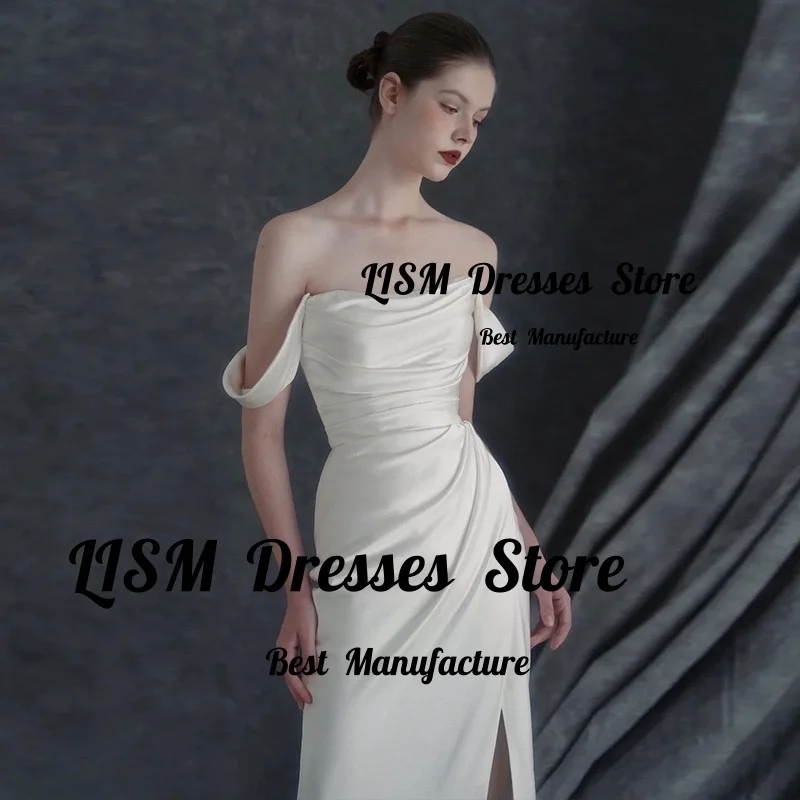 Lism Elegant Wedding Dress Off Shoulder with Scarf Korea Photo shoot Bridal Reception Gown Customized 2026 Evening Dresses