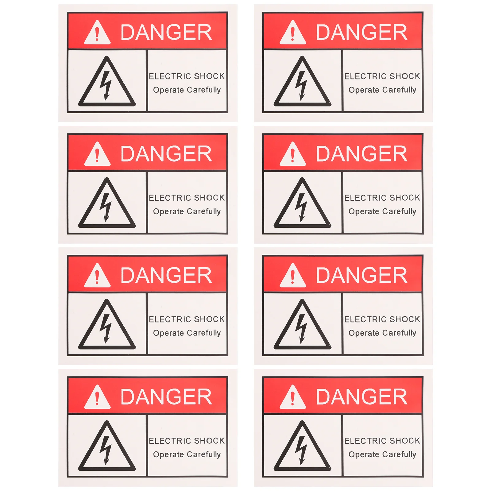 8 pcs Electric Shocks Warning Labels High Voltage Safety Signs Adhesive Stickers For Electrical Panel Caution Decals