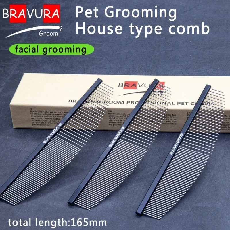 BAVURA Pet Dematting Comb Stainless Aluminum Alloy Steel Grooming Comb for Dogs And Cats Gentle Undercoat Removal