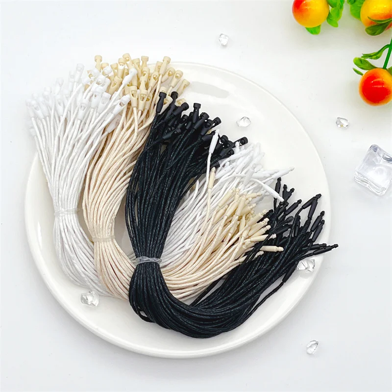 

5000 Pcs/Lot Plastic Label Wax Rope Tag Rope String Snap Lock Pin Loop Tie Fasteners For Jewelrys Price Label Rope Accessoriess