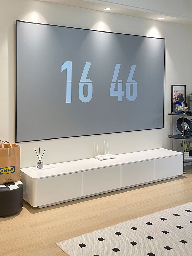 

Минималистичный белый шкаф для телевизора Гостиная Современный минималистский небольшой шкаф для телевизора Кремовый стиль