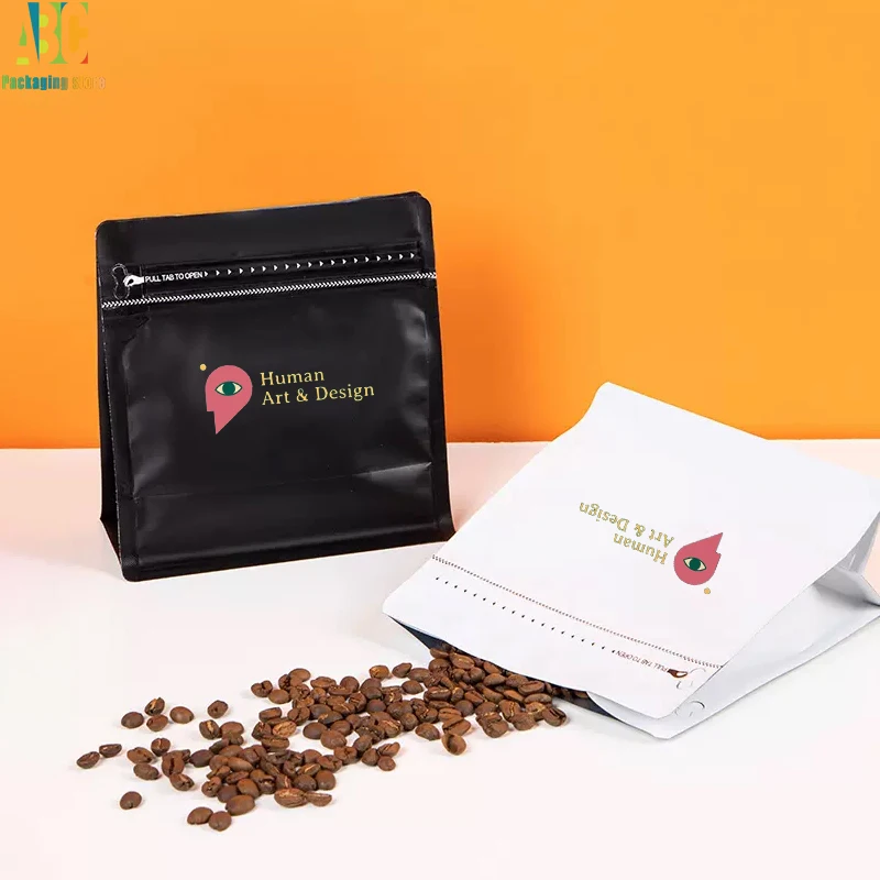 

Пакетик для кофе на заказ, восьмисторонний герметичный, горячая распродажа, упаковка на стоячей молнии, печать логотипа, пакетик для сухофруктов кофейных зерен, чая