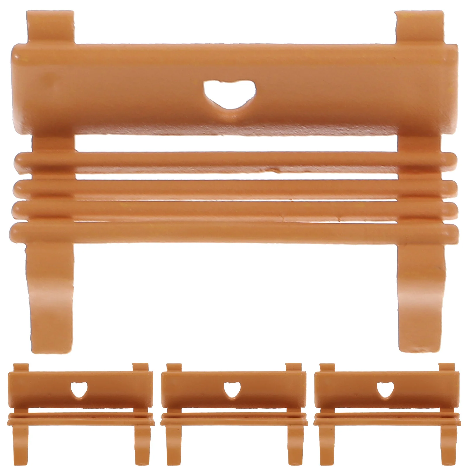 4 Pcs Mini Bench Model Plastic Miniature House Supplies Furniture Garden Micro Landscape