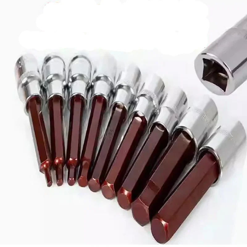 

1/2 Inch Drive Metric Hex Bit Socket Metric H4 H5 H6 H7 H8 H10 H12 H14 H17 H19 100mm Long