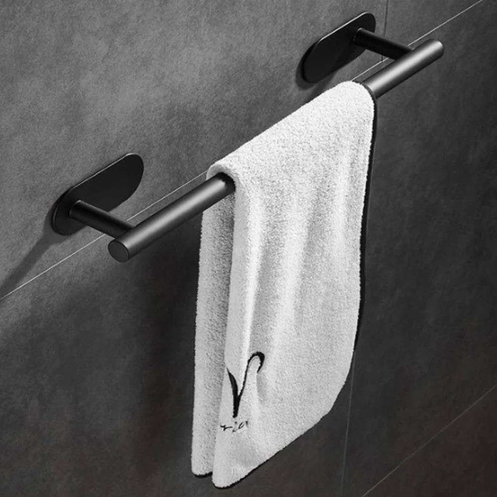 Self Adhesive สุขาผู้ถือม้วนกระดาษผ้าเช็ดตัวห้องน้ํา Wall Mount ผ้าเช็ดตัวสแตนเลสแหวน Robe แขวนอุปกรณ์ห้องน้ํา