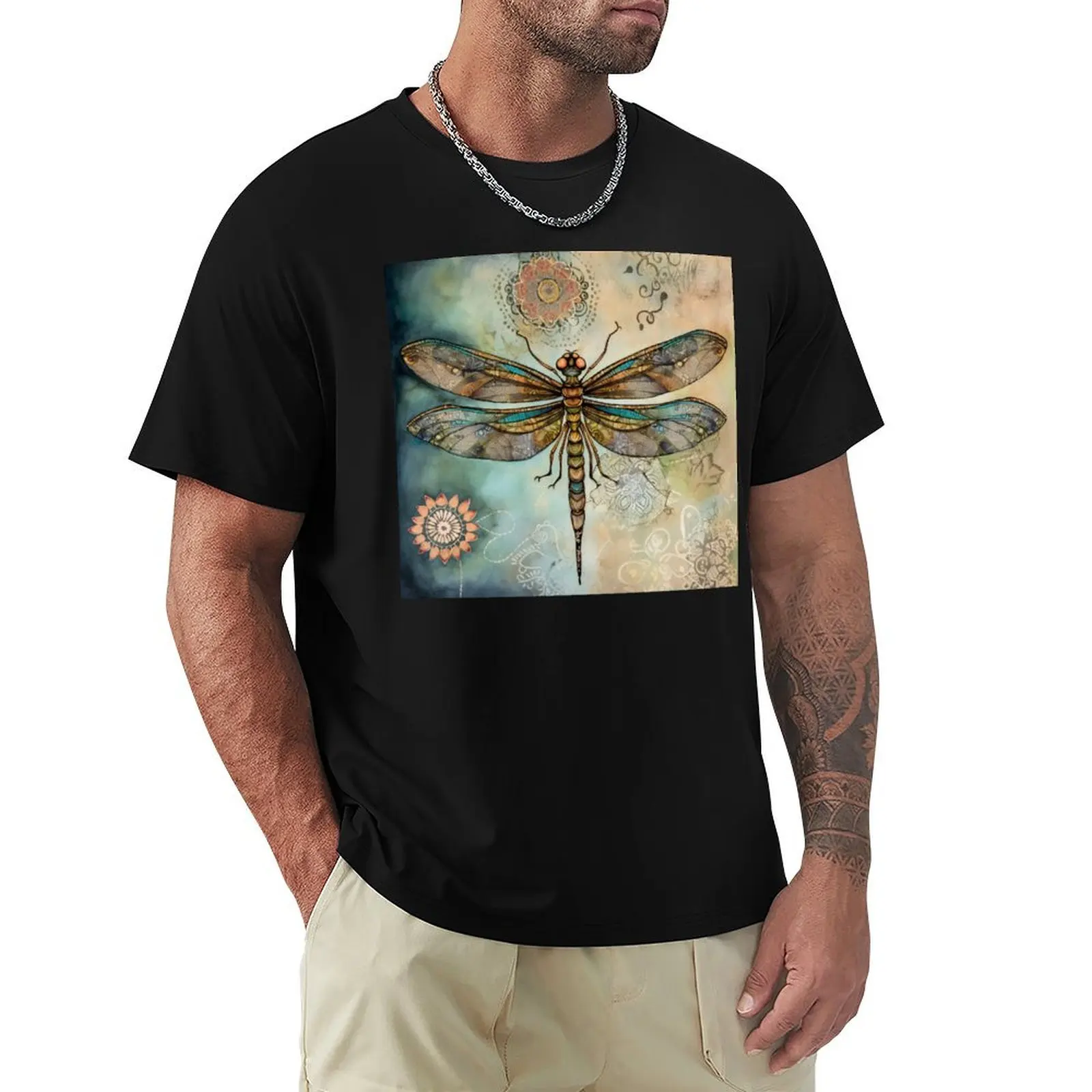 Dragonfly Shirt, Boho Style Dragonflies hoodie T-Shirt Casual Basic Street Style T-Shirt