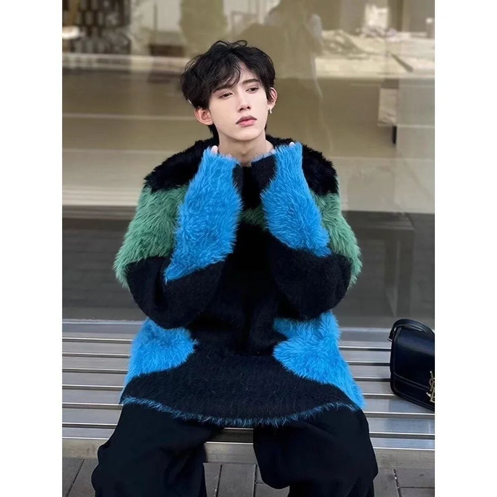 Sweater Rajut Hangat dan Modis untuk Pria, Kasual, Lembut, Nyaman, Pakaian Musim Dingin, Potongan Lurus, Serat Poliester