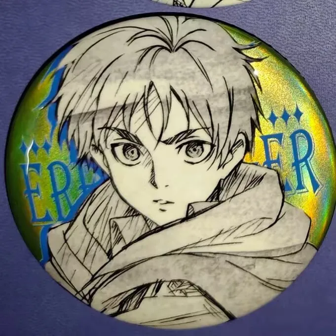 『進撃の巨人』周辺同人谷「リヴァイ・アレン・ミカサ・ハンジ」バーバッジ自作ブローチ