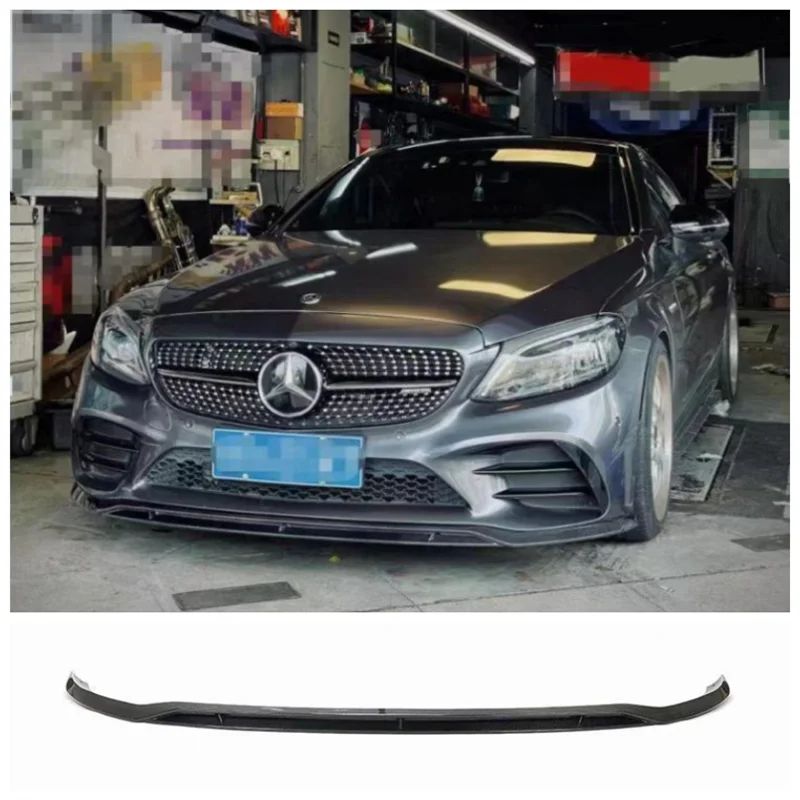 

Передний бампер из углеродного волокна для Mercedes C Class W205 C260 C300 2019-2022, диффузор для губ, спойлер, задняя крышка