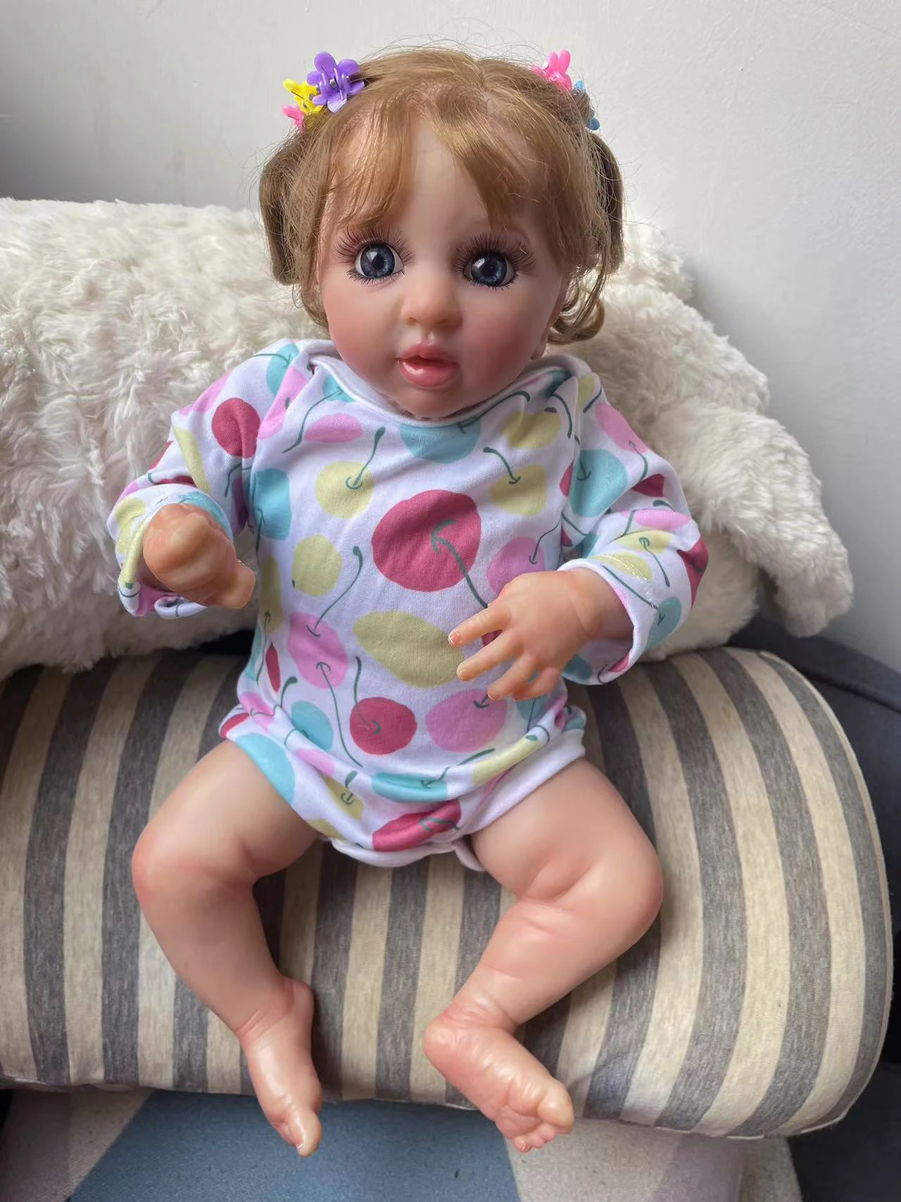 40cm Layla wieder geborene Puppe niedlichen Baby Mädchen lebensechte 3D-Malerei mit Adern mehrere Schichten Geschenke Erwachsene Sammler kunst handgemachte Puppe