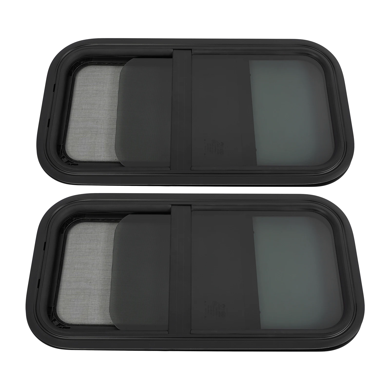 قطعتان من نوافذ RV، نافذة جانبية RV مع حلقة زخرفة، نافذة منزلق عمودية RV، للتخييم والقوافل والمقطورات، أسود، 12 بوصة عرض × 24 بوصة ارتفاع #3