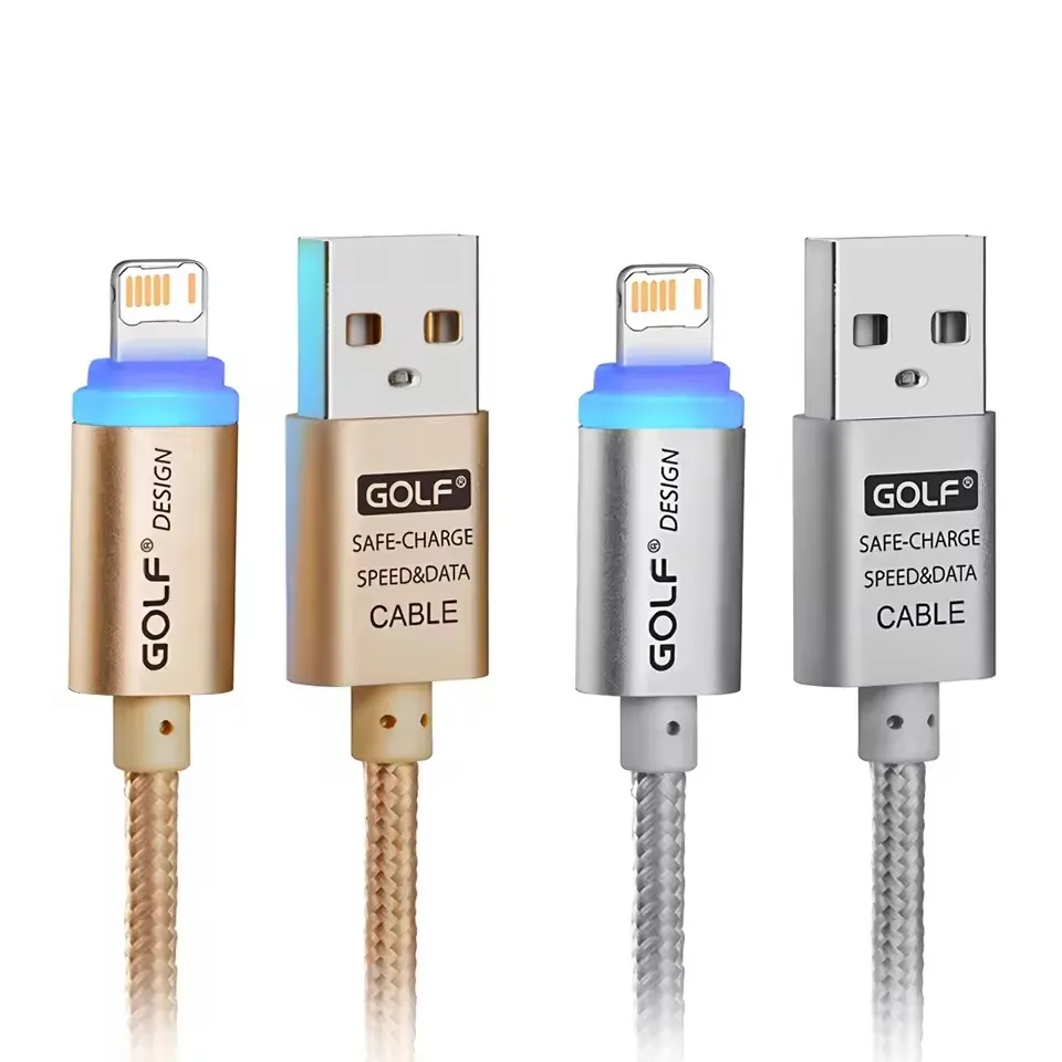 Smart Led USB Fast Charging Braided Cable For iPhone 7 8 14 Plus X XR XS Max 11 12 13 mini 14 Pro Max SE Quick Charge Data Line