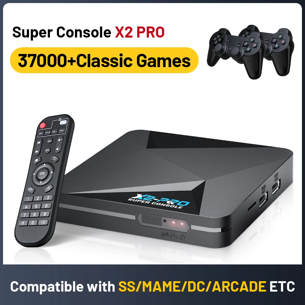 

Retro Video Game Console KINHANK Super Console X2 Pro 37000 Games Emulators for PSP/PS1/DC/SS/MAME/Arcade Plug and Play for Kids