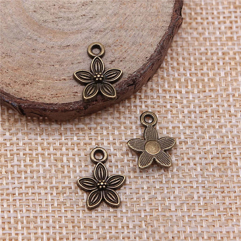 WYSIWYG 40pcs 11x11mm Small Flower Charms Cute Flower Charms For Jewelry Making Flower Charms