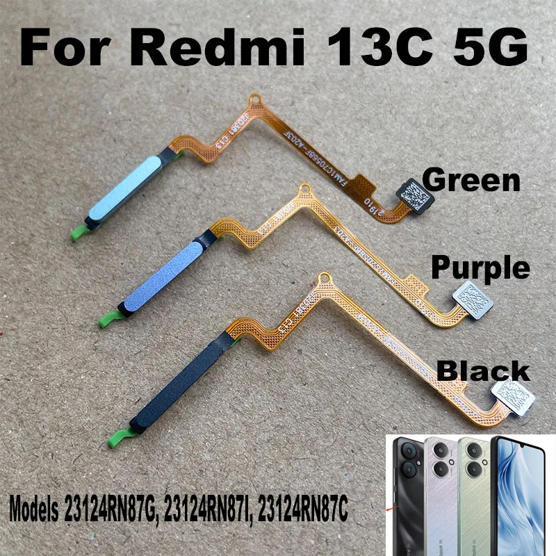 Sostituzione per Xiaomi Redmi 13C sensore di impronte digitali riconoscimento cavo flessibile pulsante di alimentazione parti di riparazione per