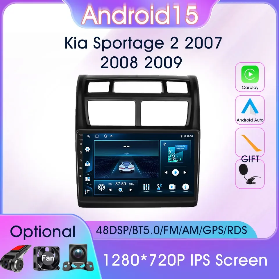 

Multimedia Player For Kia Sportage 2 2007-2013 6 128G Autoradio Carplay Android Auto Wireless Car Radio Video Stereo 4G WFI