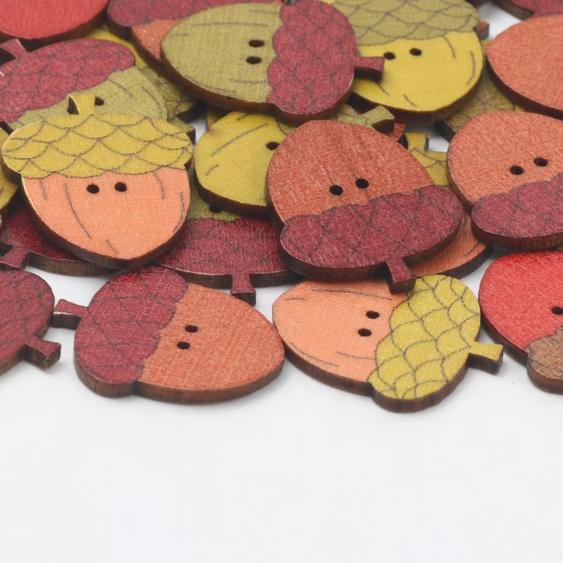 20pcs Vintage Pinecone Wooden Buttons For Kids Clothing Decorative Needlework Embellishment Sewing Accessories Diy Supplies