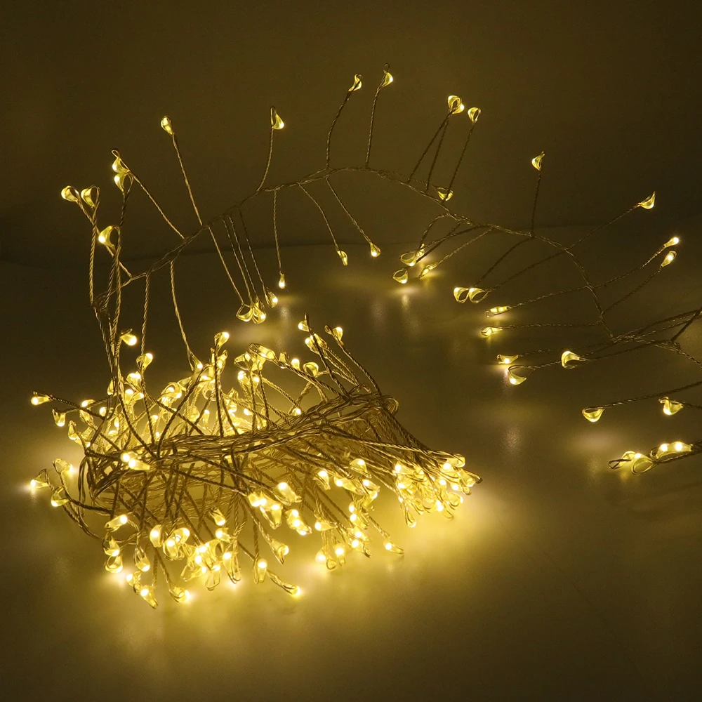 Firecracker Light LED String 2M 200LEDs With 12V Adapter Outdoor Garland Fairy Lights For Holiday Party Wedding Decortion