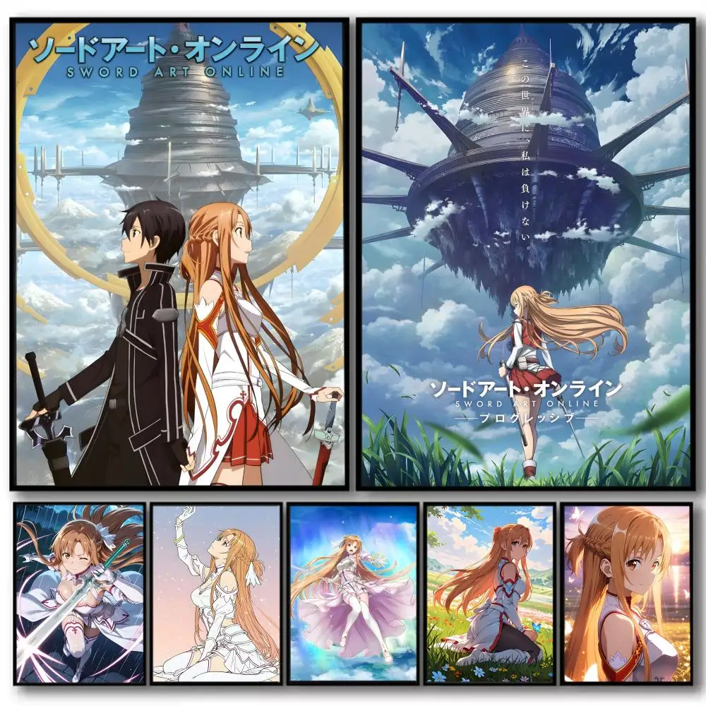 Y-Yuuki A-Asuna S-Sword Art OnlineS Gemälde Kalligraphie Leinwand Wandkunst Poster HD-Druck Heimdekorationen Perfektes Geschenk
