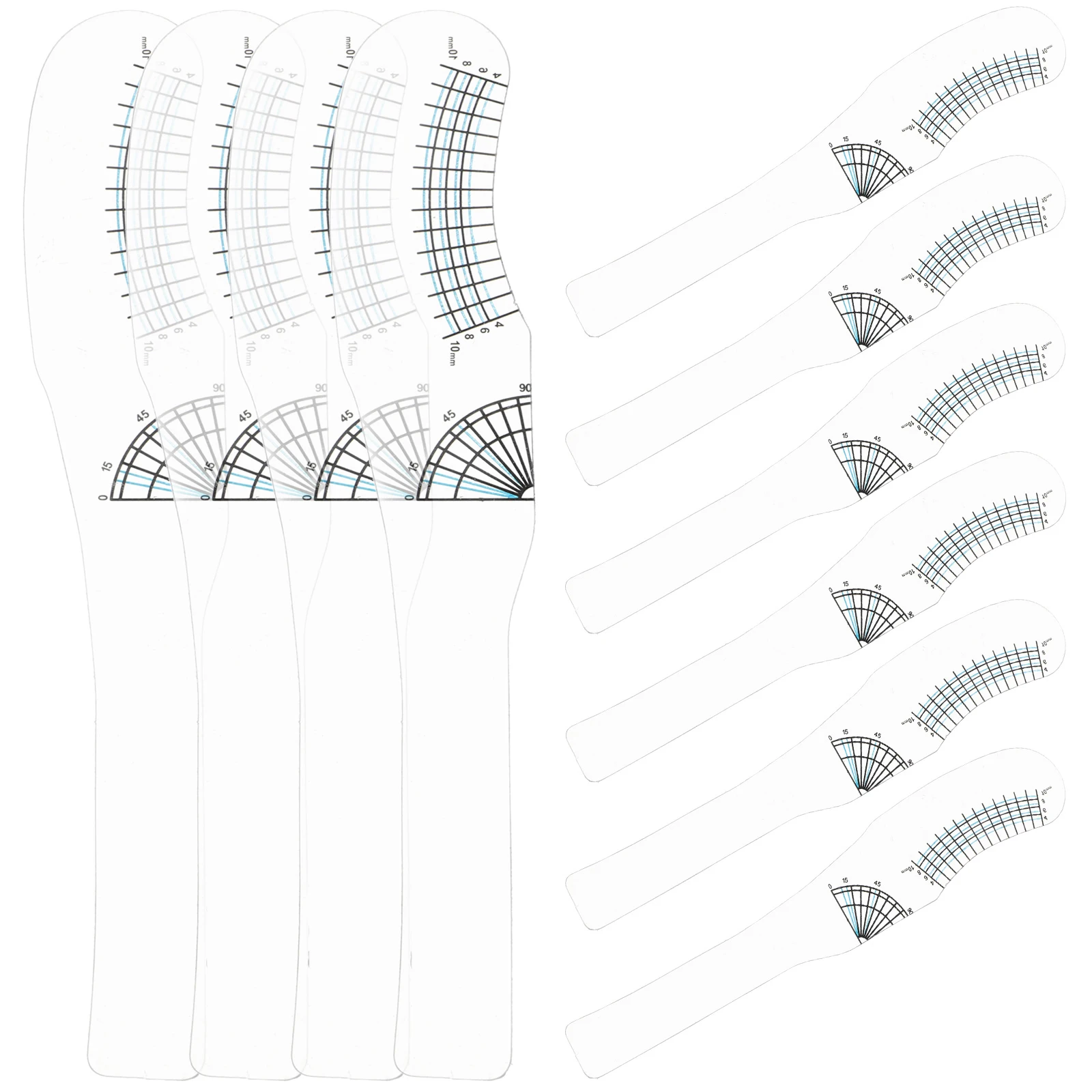 

10pcs Eyelash Measuring Tool Eyelash Ruler Curler Length Measurement lash measuring eyelash length ruler lash tool eyelash ruler