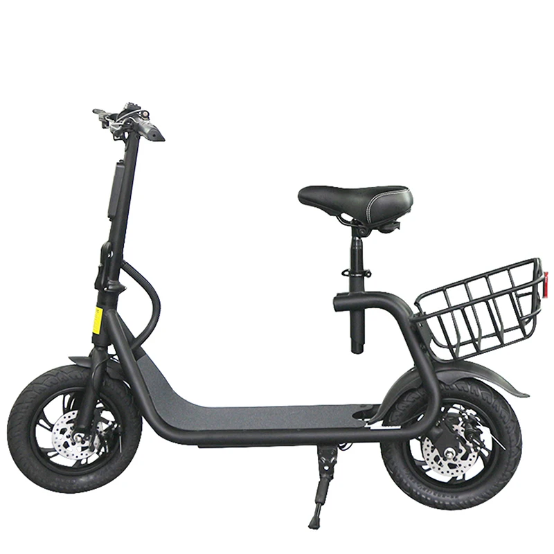 

Европейский склад, 500 Вт, 48 В, литиевая батарея, 12-дюймовый складной двухколесный электрический самокат с сиденьем