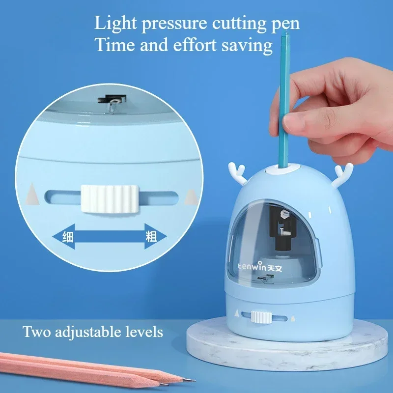 Electric Pencil Sharpener Student Stationery Set Gift Box Desktop Vacuum Cleaner Eraser Pencil Sharpener