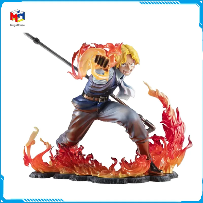 

In Stock Megahouse POP ONE PIECE Sabo Fire Fist Inheritance New Original Anime Figure Model Toys Action Figures Collection Doll