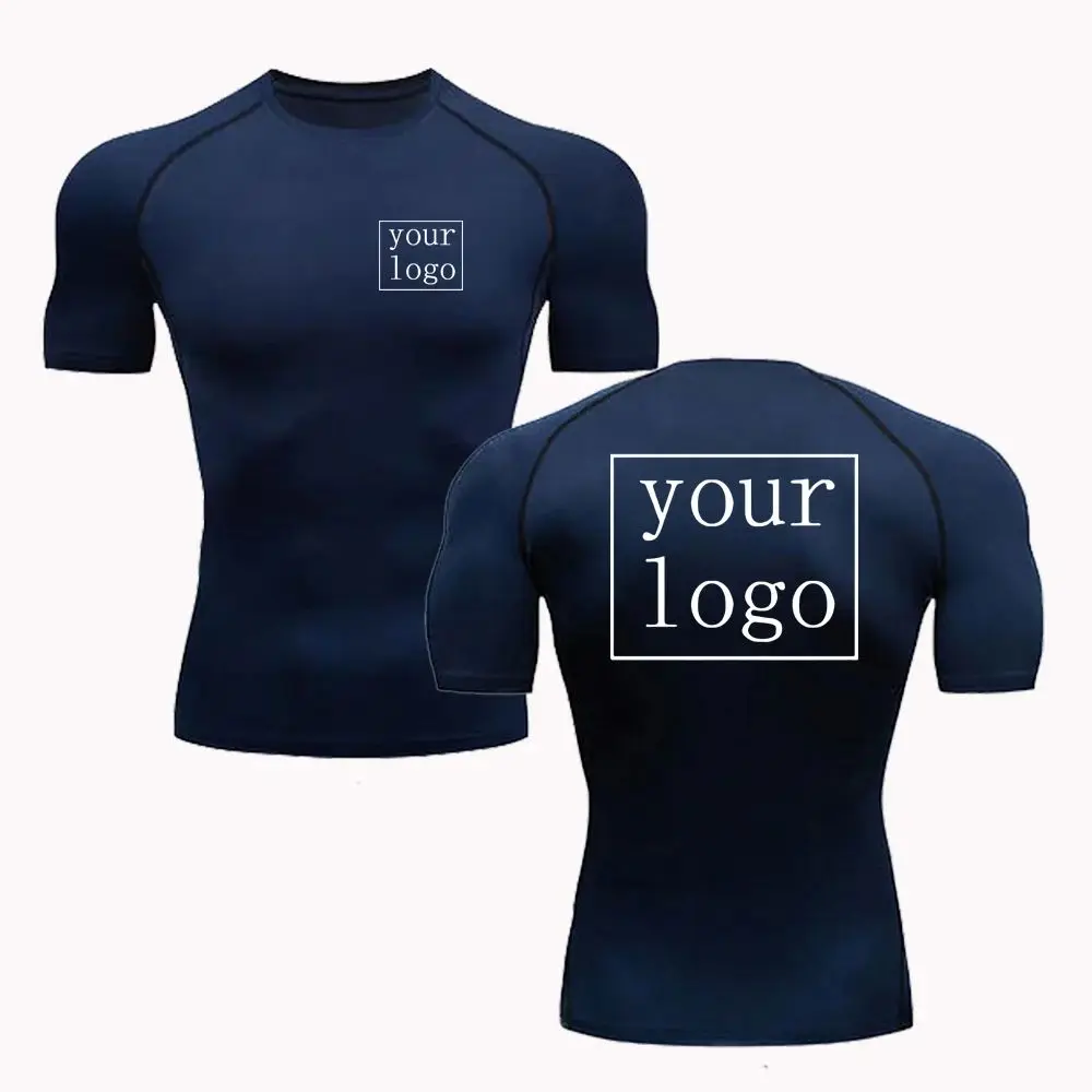 Custom Compression T-shirt Your Design Logo Top Men Women Printed original design T-shirt Jogging Gym Quick Drying T-shirt