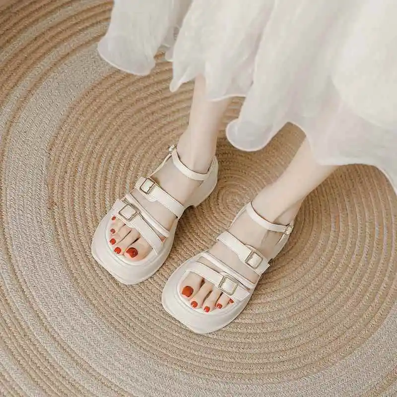 thick-heel-sandals-women's-summer-new-style-platform-roman-shoes-outdoor-beach-footwear-breathable-t-strap-buckle-design