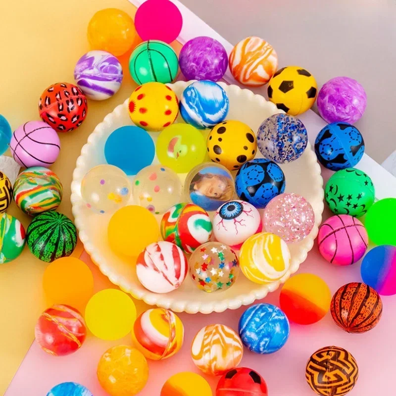 Colorful Bouncy Ball Toy for Kids Children's Indoor and Outdoor Fun Elastic Stress Ball Boys Girls Birthday Party Christmas Gift