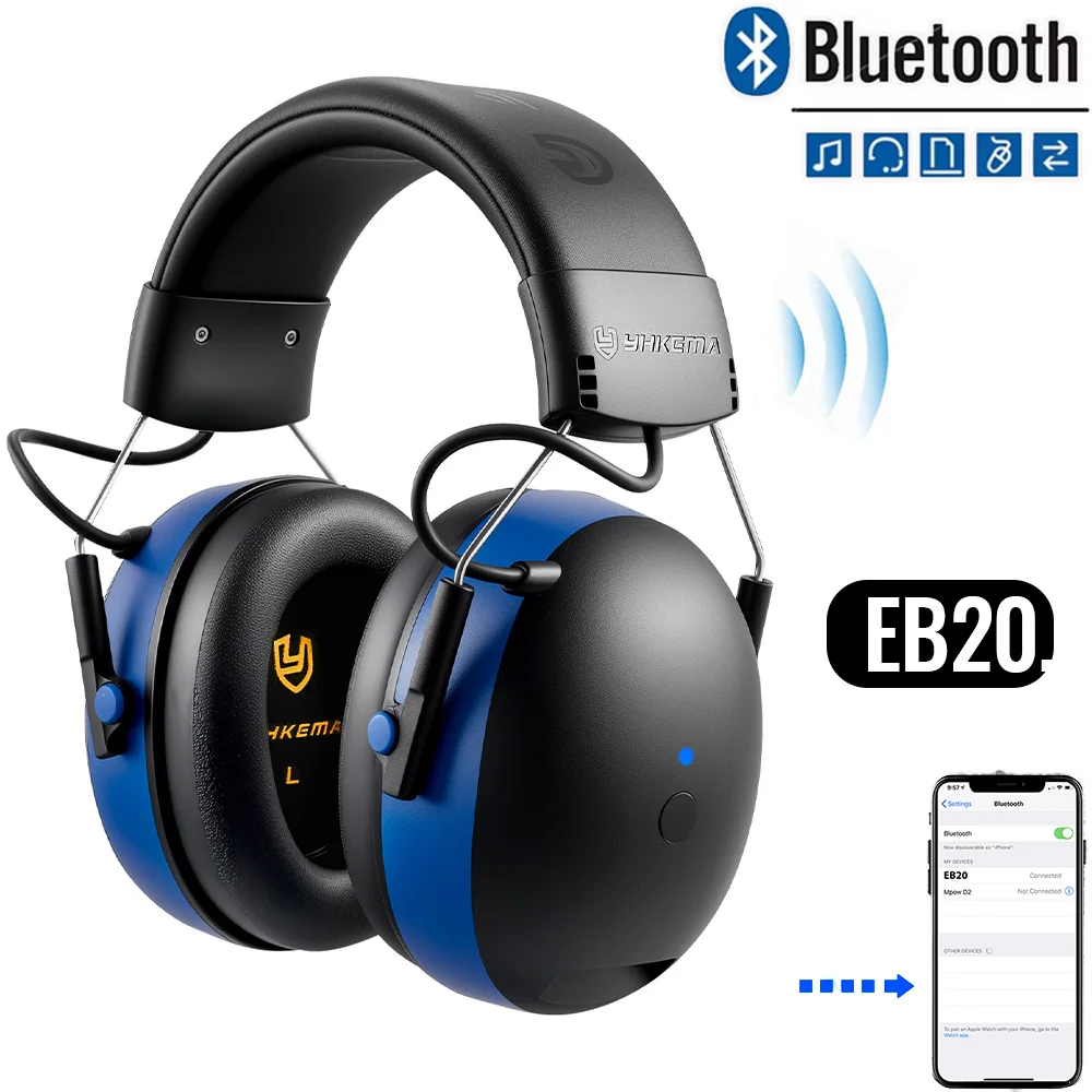 NEW EB20 Electronic Bluetooth Headphone Earmuffs Radio Hearing Protection Headset Safety Rechargeable Ear protector