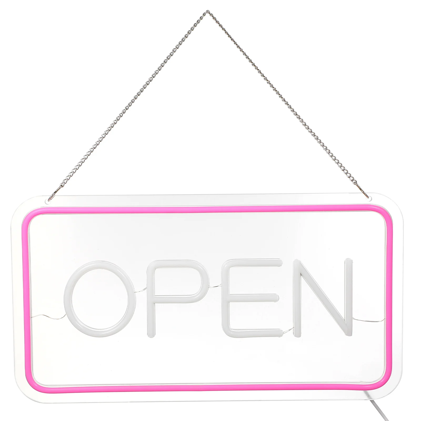 1Set Decorative LED Open Sign High Visibility Illuminated Commercial Door Sign for Business Window Wall Display with Dimmer