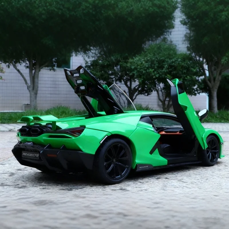 

1:18 Lamborghini Revuelto 2025 Alloy Super Sports Car Model Diecast Metal Racing Car Vehicle Model Sound and Light Kids Toy Gift